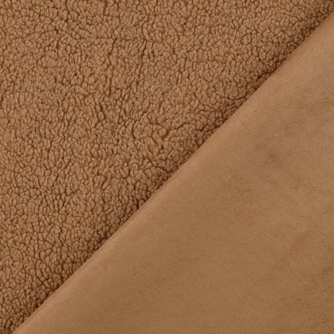 Teddy pluche imitatiesuède doubleface, camel