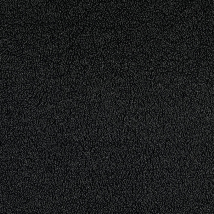 Tissu sherpa peluche teddy envers suédine, noir