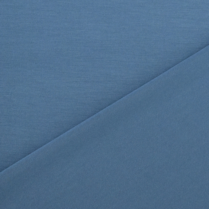 Tissu jersey modal tencel uni, bleu denim