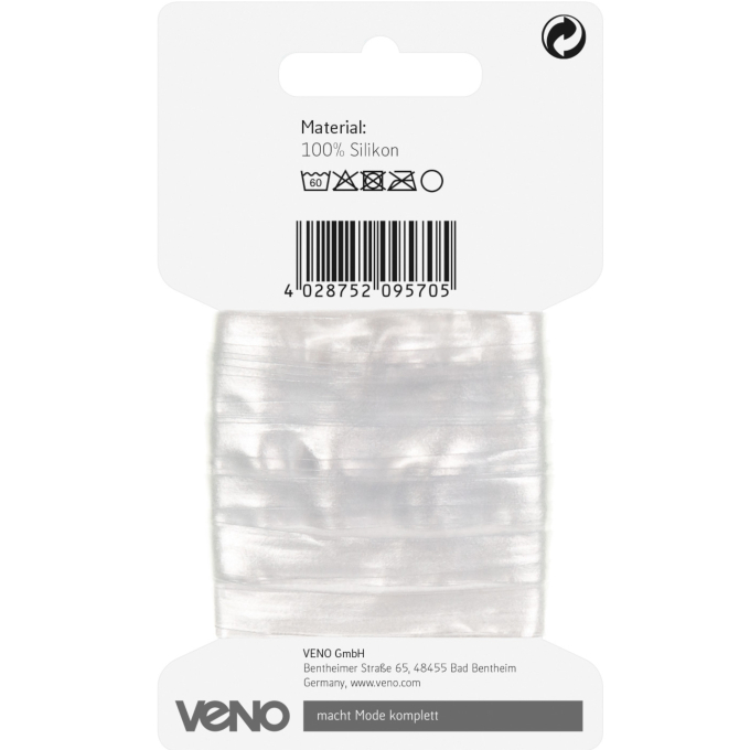 Bande élastique transparente pour lingerie, 8 mm