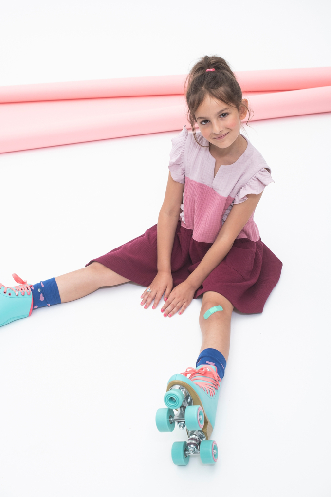 Katoenen mousseline triple gauze, oud blauwpaars