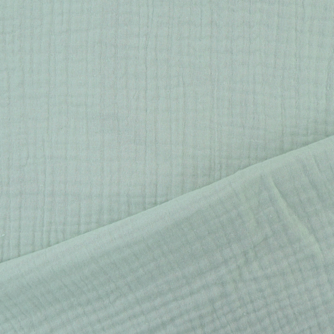 Tissu triple gaze de coton, menthe clair