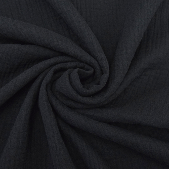 Triple Gauze Musselin, schwarz