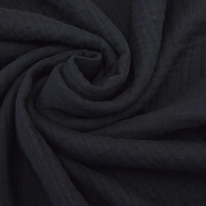 Triple Gauze Musselin, schwarz