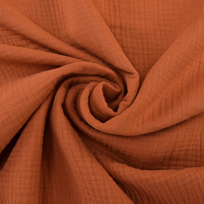 Katoenen mousseline triple gauze, terracotta