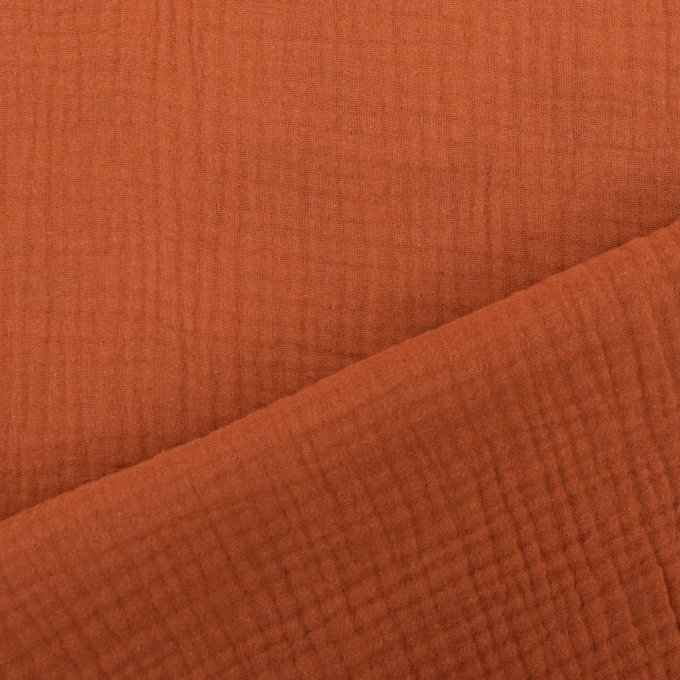 Katoenen mousseline triple gauze, terracotta