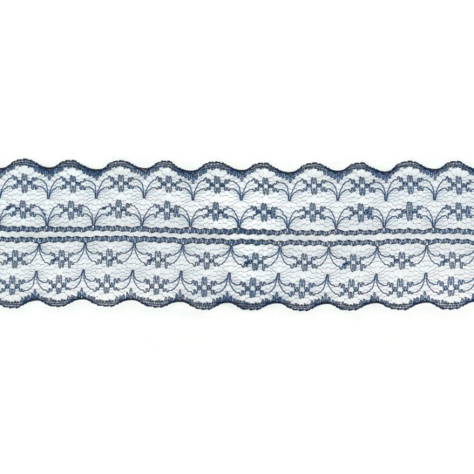 Ruban dentelle en tulle, 48 mm, marine