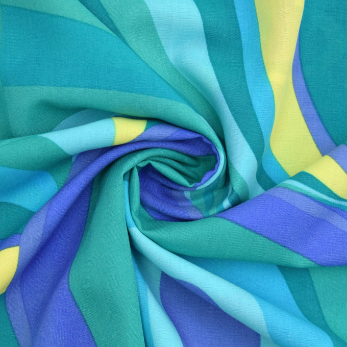 Viscose Cotton Voile Graphic, turquoise