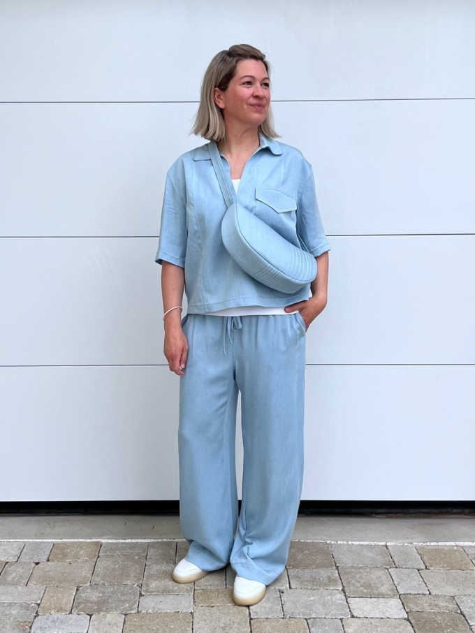 Viscose chambray, lichtblauw