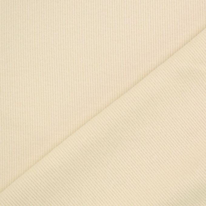 Tissu jersey viscose côtelé gratté brushed, crème