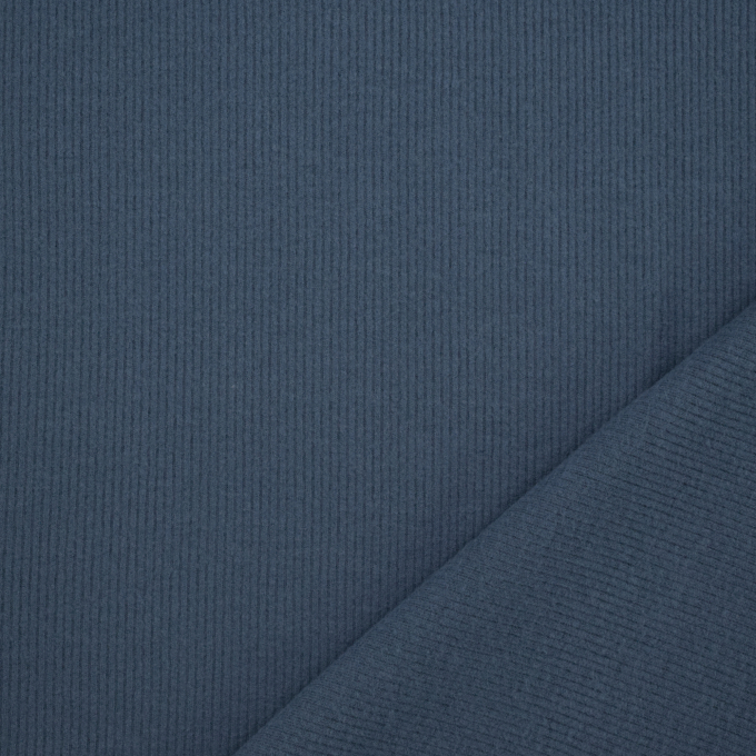 Viscose fijne ribjersey brushed, jeansblauw