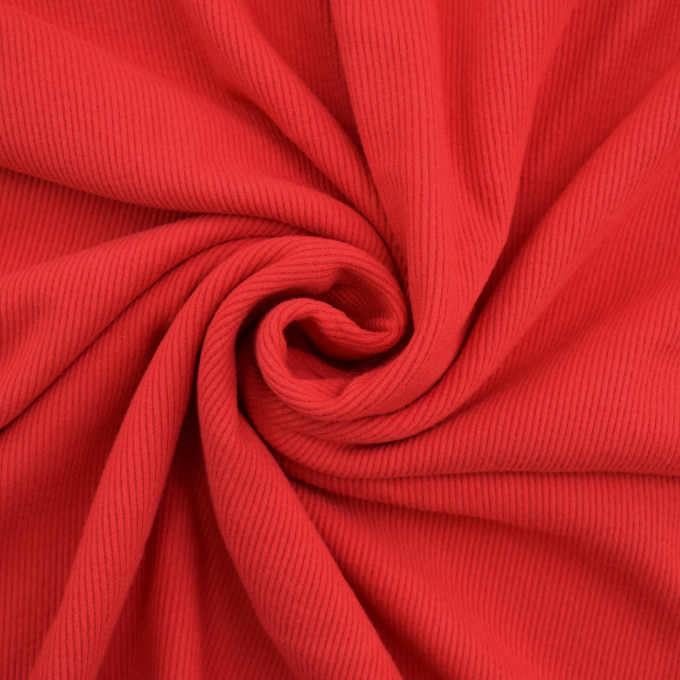Viscose fijne ribjersey brushed, rood