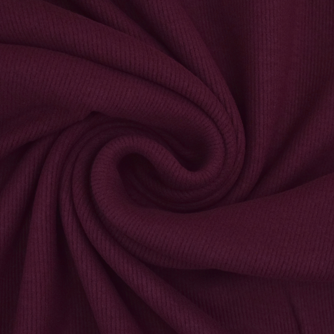 Viskose Feinrippjersey Brushed, weinrot
