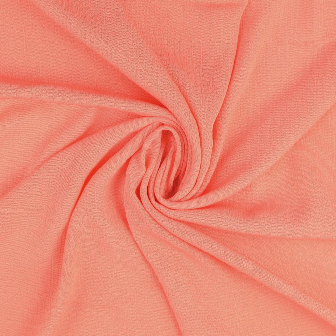 Tissu viscose crêpe georgette uni, saumon