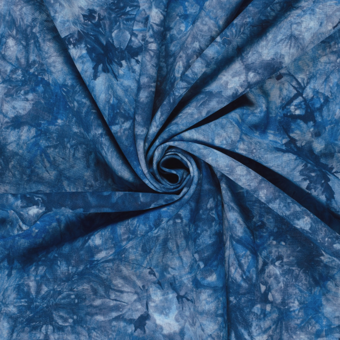 Viscose linnen batik, blauw