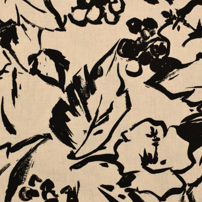 Viscose Linnen big leaves, naturel