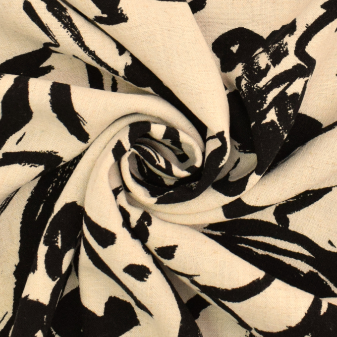 Viscose Linnen big leaves, naturel