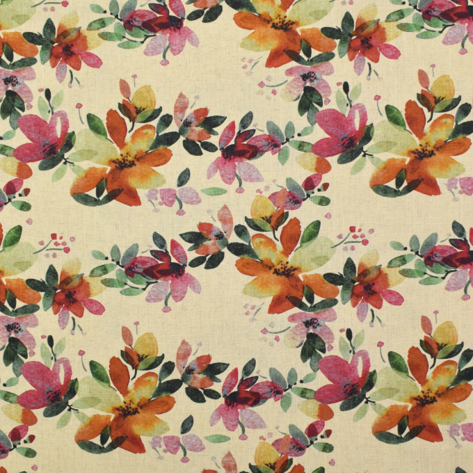 Viscose Linnen bloemranken, naturel
