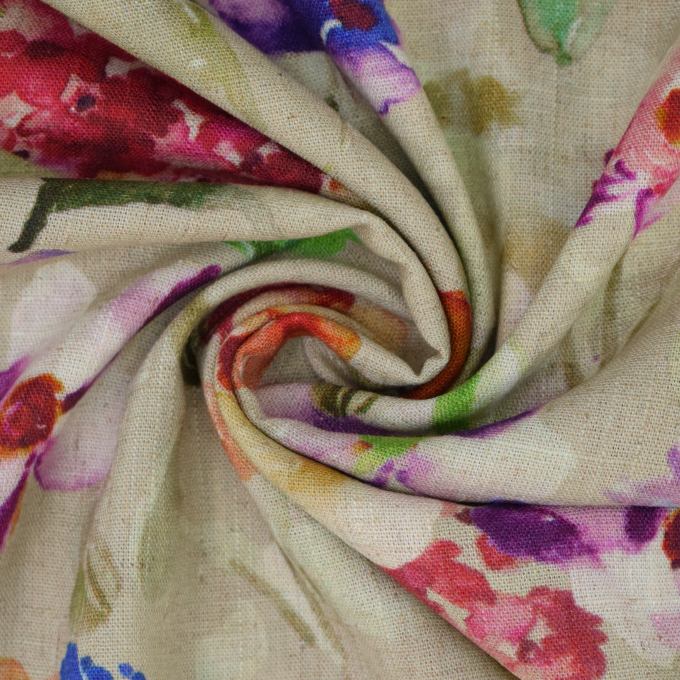 Viscose Linnen Flower Dream, veelkleurig