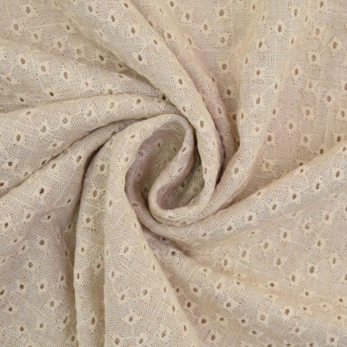 Viscose Linen embroidery Anna, natural