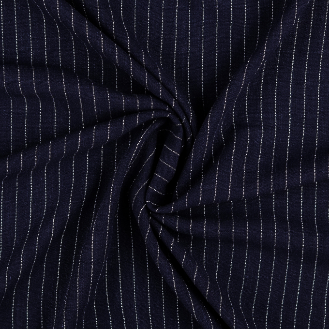 Viscose Linen Mix Stripes, dark blue