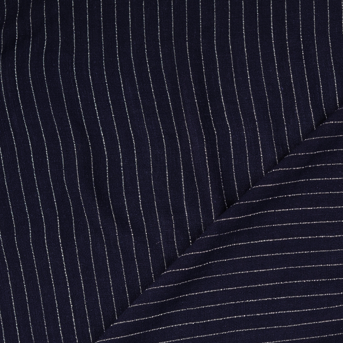 Viscose Linen Mix Stripes, dark blue