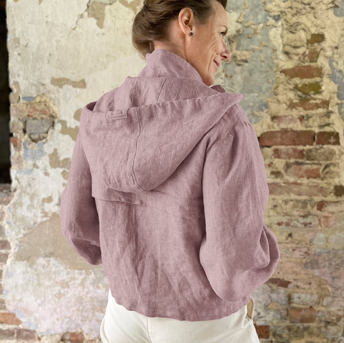 Viscose linnen mix uni, oudroze