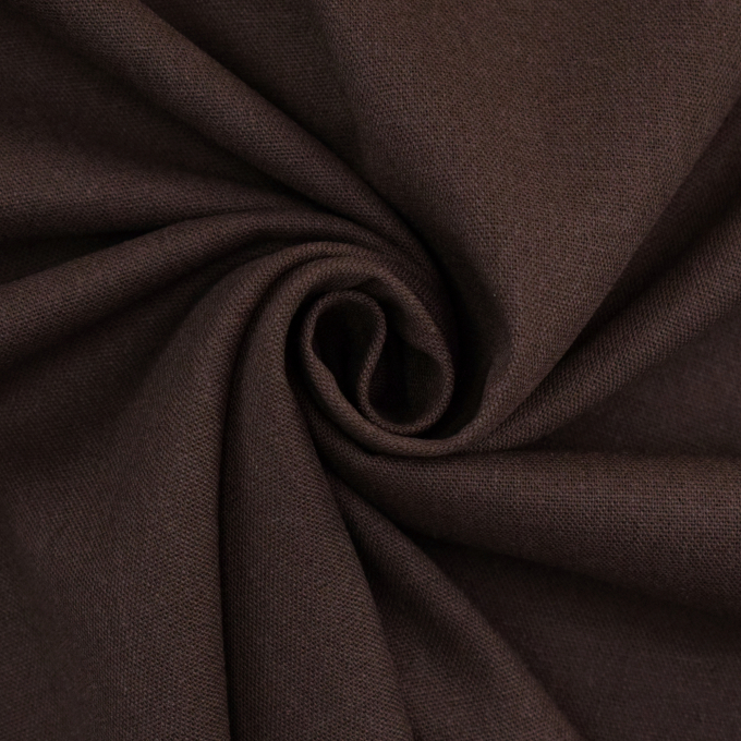 Tissu lin viscose mélangé, marron foncé