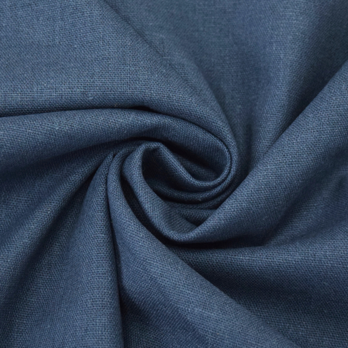 Viscose linnen mix uni, jeansblauw