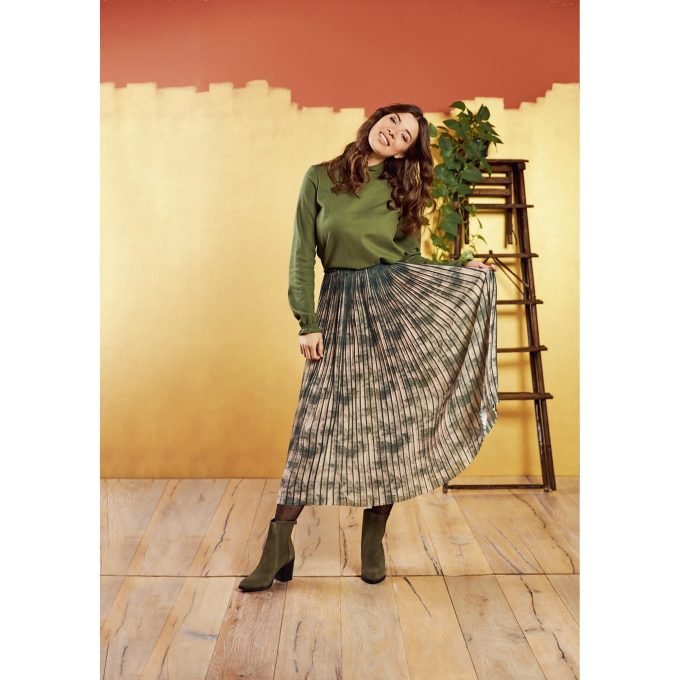 Viscose linnen mix uni, mosgroen