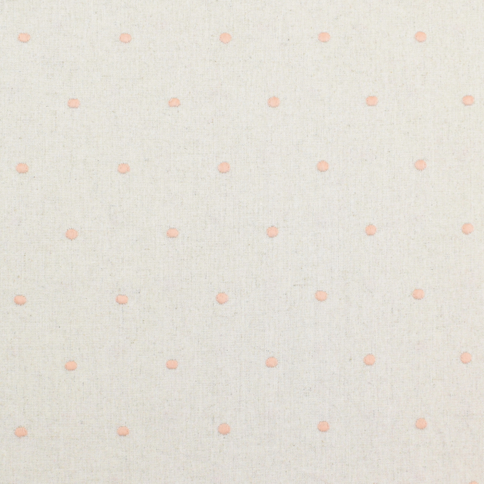 Viscose Linnen borduurwerk dots, zalmroze
