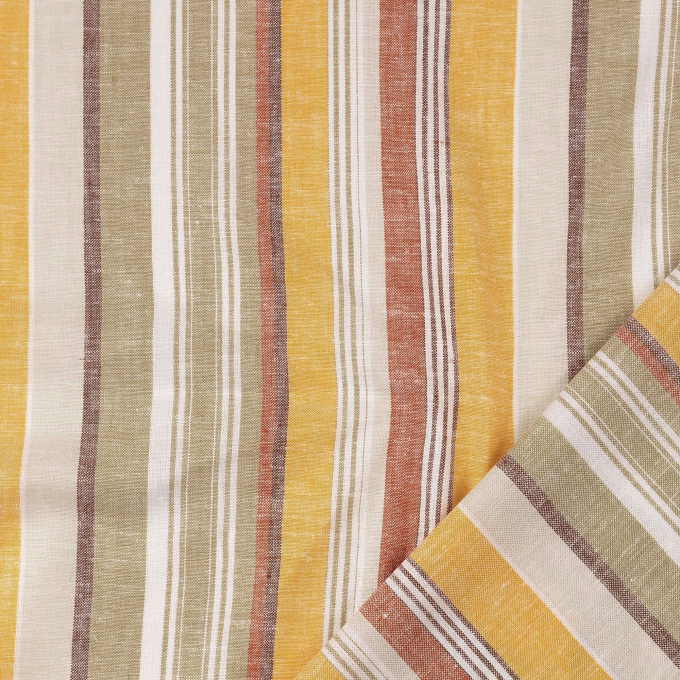 Viscose linnen strepen, beige