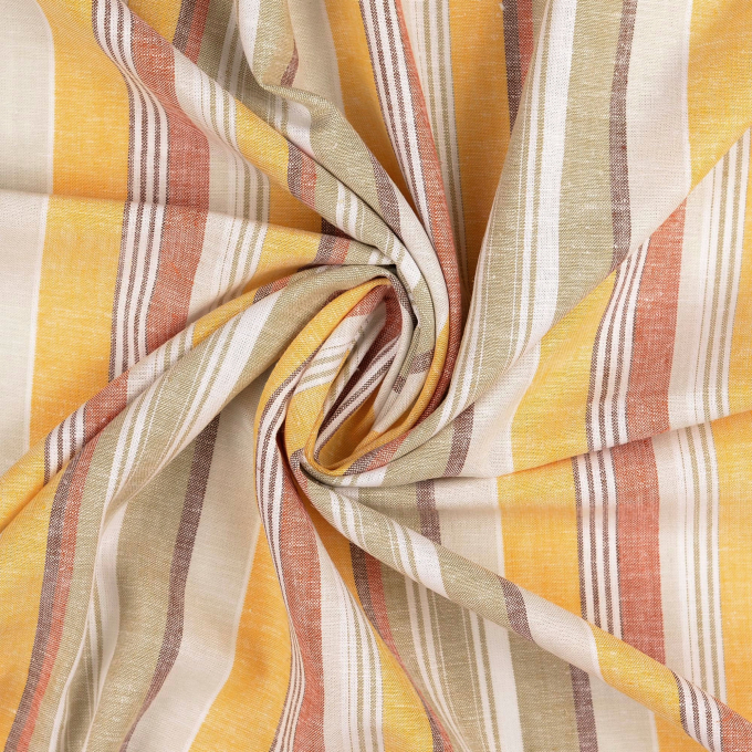 Viscose linnen strepen, beige