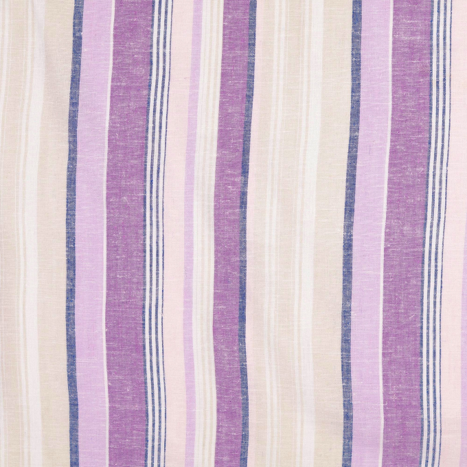Tissu lin viscose rayé, pourpre