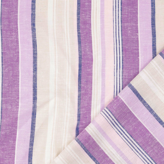 Tissu lin viscose rayé, pourpre