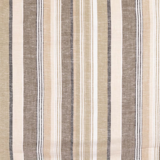 Tissu lin viscose rayé, sable