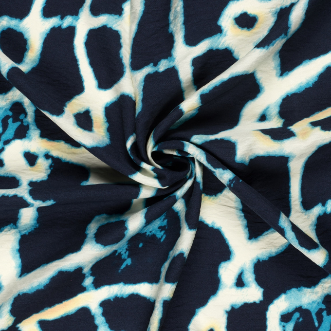 Viscose Mix Abstract, navy blue