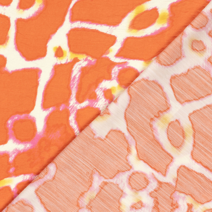 Viscose Mix Abstract, orange