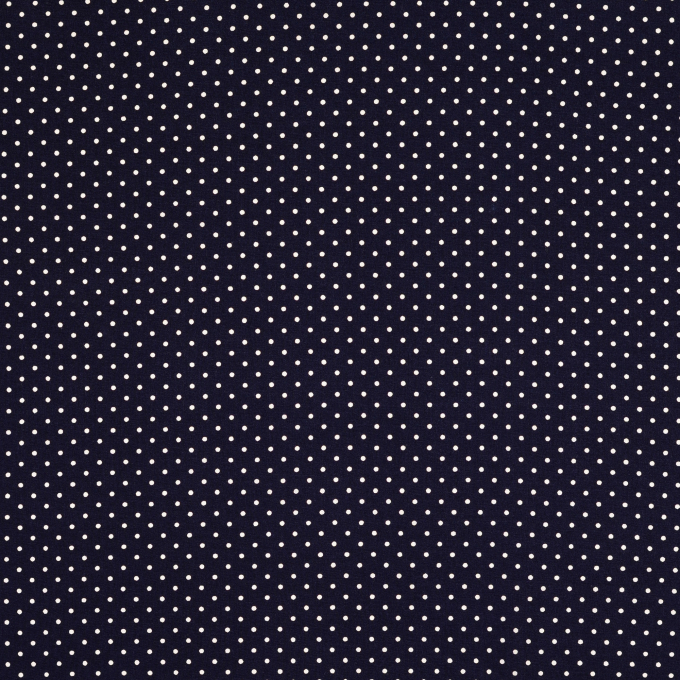 Tissu viscose popeline à points Mini, bleu marine