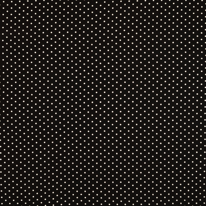 Tissu viscose popeline à pois Mini, noir