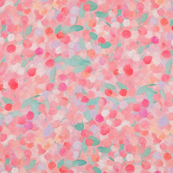 Viscose satijn Abstract Dots, roze