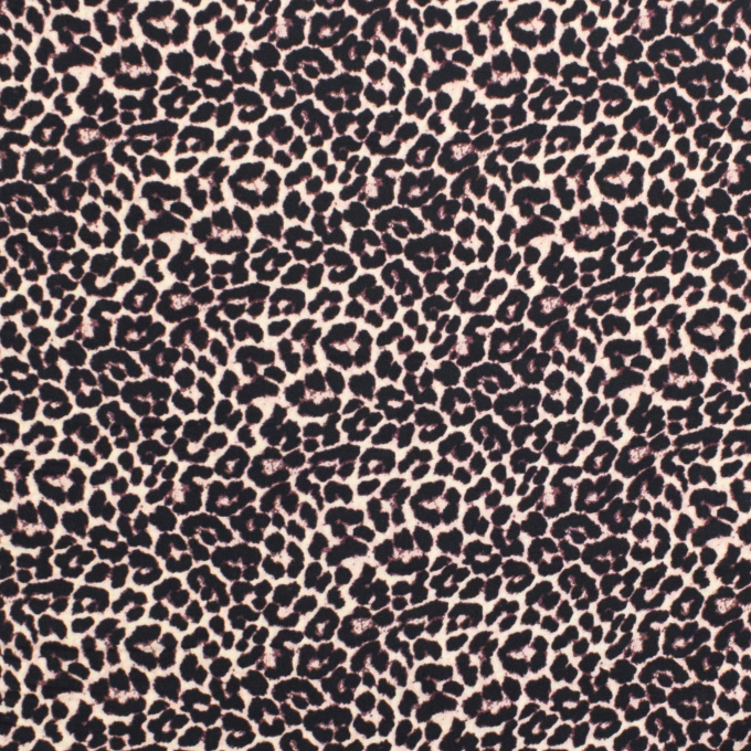 Tissu satin viscose Animal Print, beige