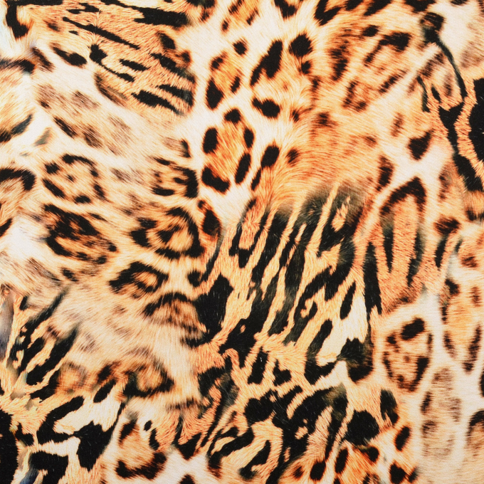 Viscose satijn Animal Skin, lichtorange
