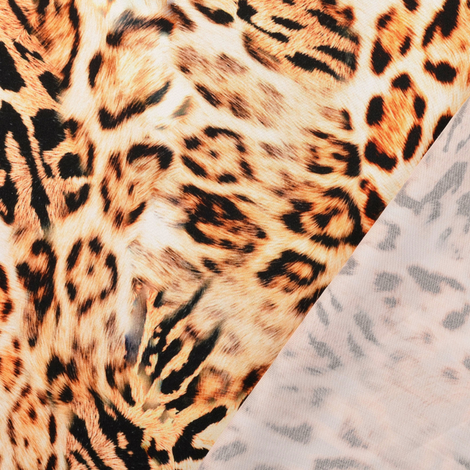 Viscose satijn Animal Skin, lichtorange