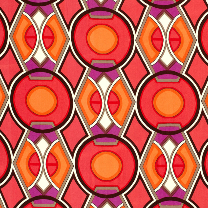 Viscose satijn Retro Dream, oranje