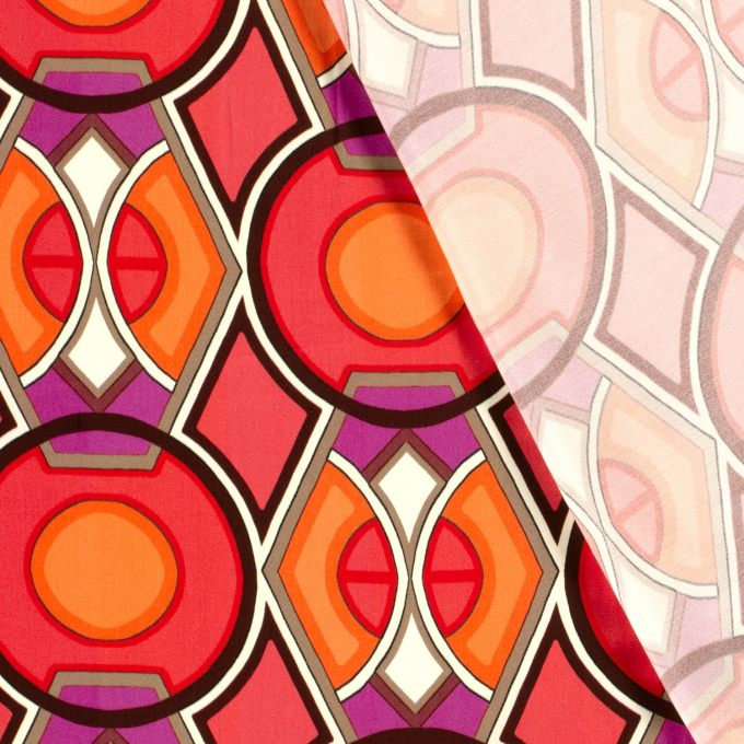 Viscose satijn Retro Dream, oranje
