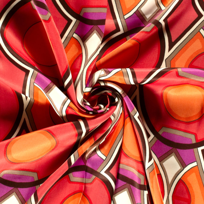 Viscose satijn Retro Dream, oranje
