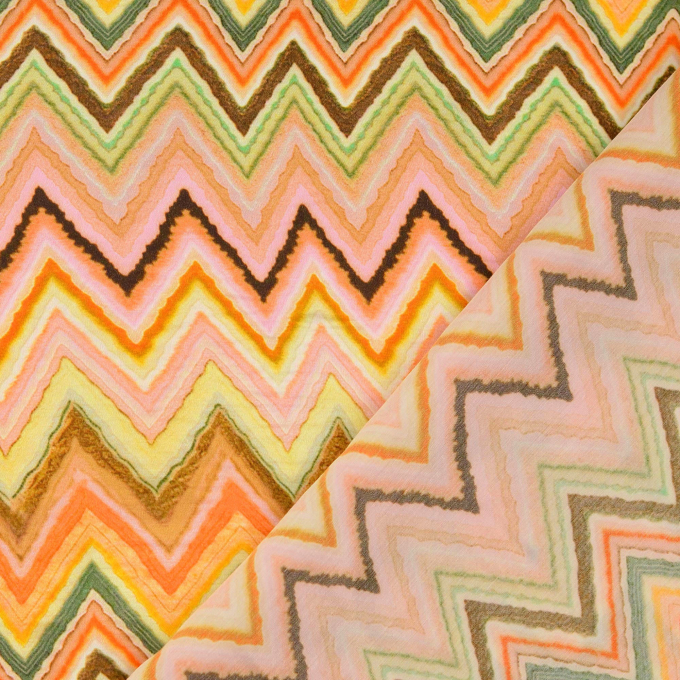 Viscose satin Zick Zack, apricot