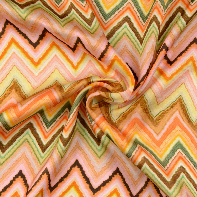 Viscose satin Zick Zack, apricot
