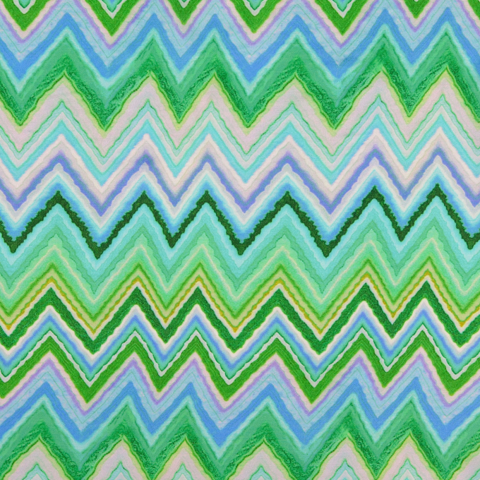 Viscose satin Zick Zack, green